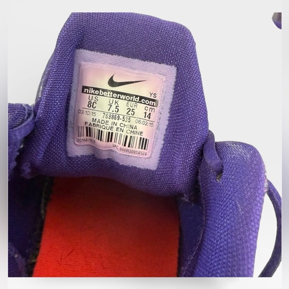 Nike Kids Purple and Lime Green Sneakers - Picture 5 of 5